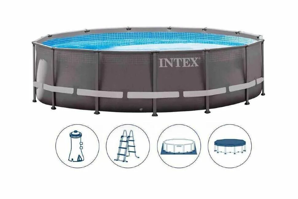 Каркасные бассейны intex ultra xtr. Intex 26326. intex 26330 каркасный бассейн ultra xtr frame. каркасный бассейн intex ultra frame xtr 488 x 122 см, артикул 26326. тент intex 427.