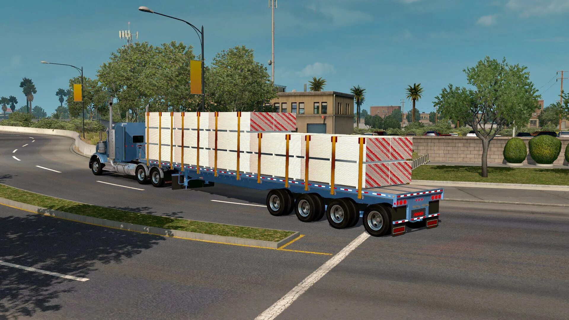 Прицеп атс. Прицеп для ATS 1.39. Flatbed ATS 1.38. Прицепы платформа для етс 2 1.35. American Truck Simulator прицепы.