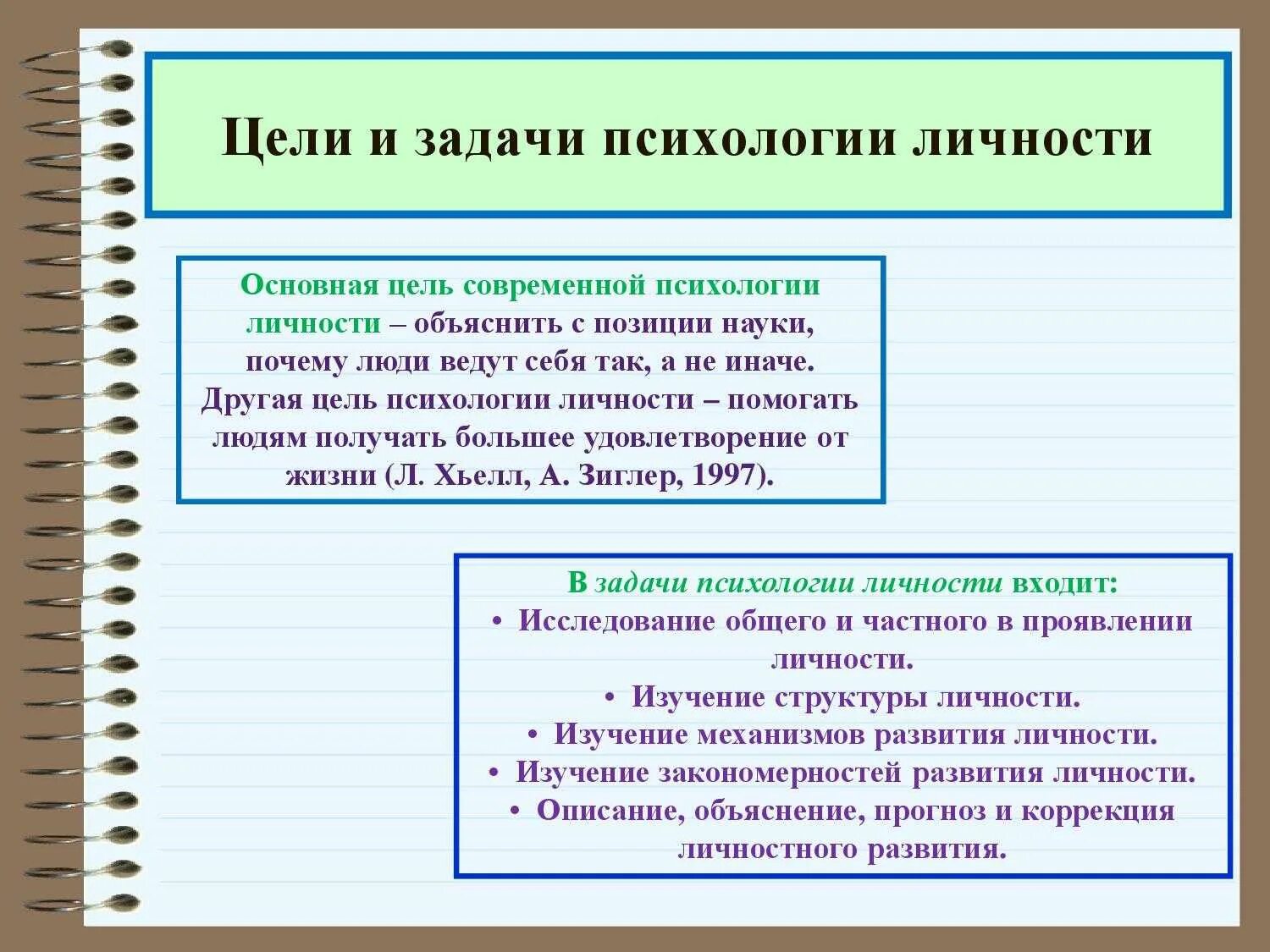 Общая характеристика целей личности