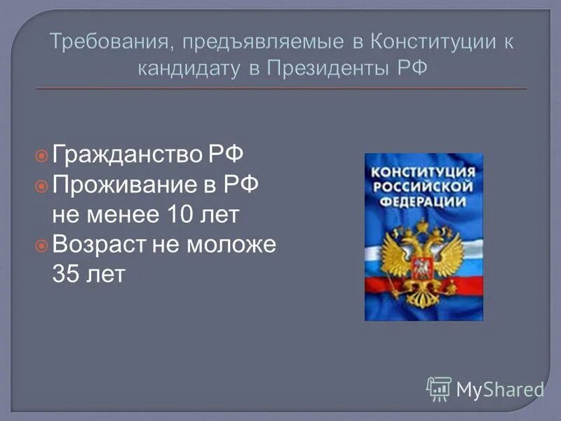 Требования предъявляемые к кандидату рф. Требования к кандидату на должность президента. Требования к кандидвту президен.