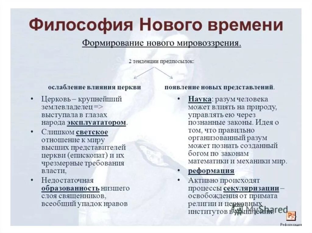 Причины появления нового времени. 1. Основные направления философии нового времени. Особенности формирования философии нового времени.. Философия нвовог овремени. Основные черты философии нового времени.