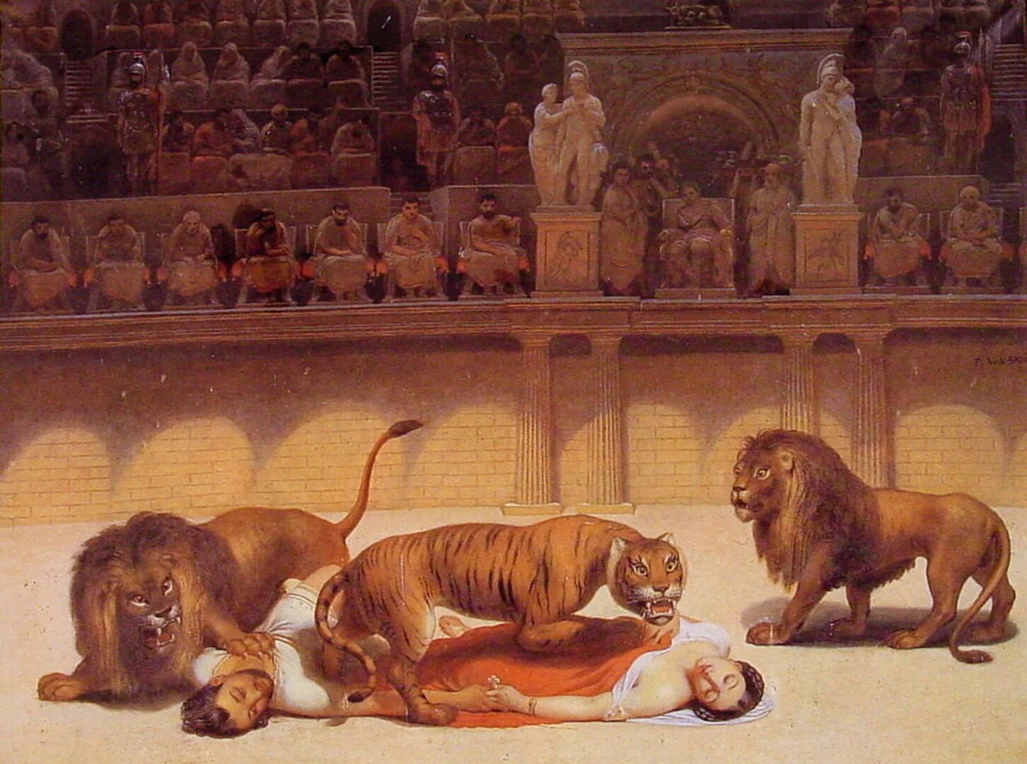 Остриженный наподобие льва. Флавицкий христианские мученики в Колизее. Древний Рим Лев Колизей.