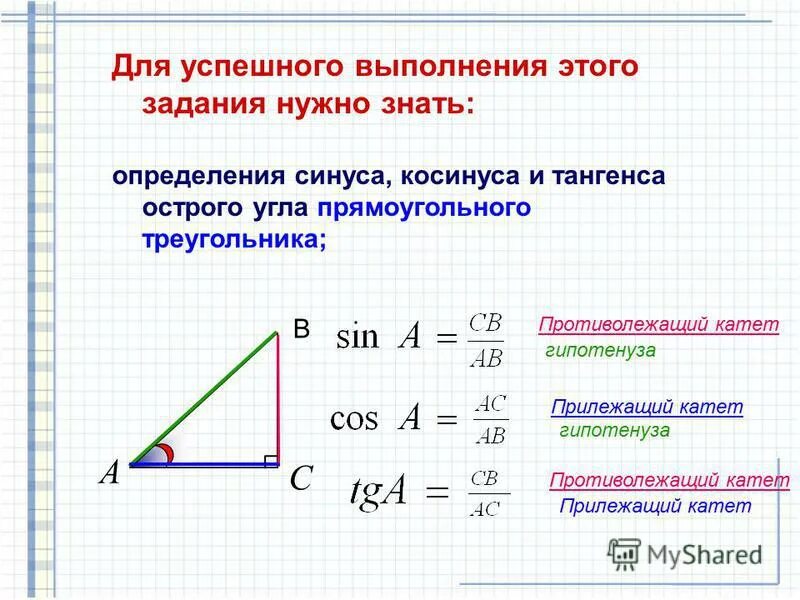 Tg в синус