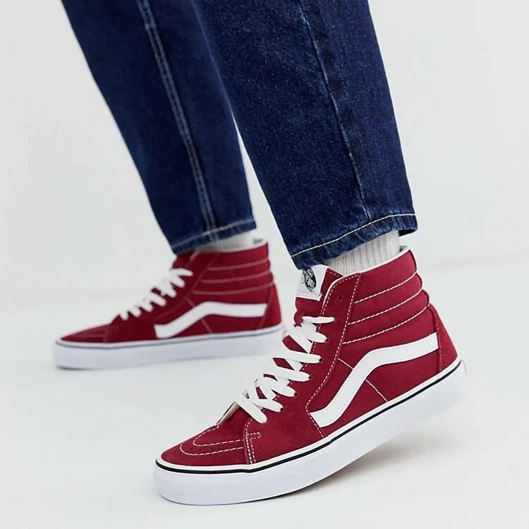 Красные вансы. Vans sk8 High. Кроссовки vans sk8-Hi. Высокие vans sk8. Красные кроссовки Ванс.