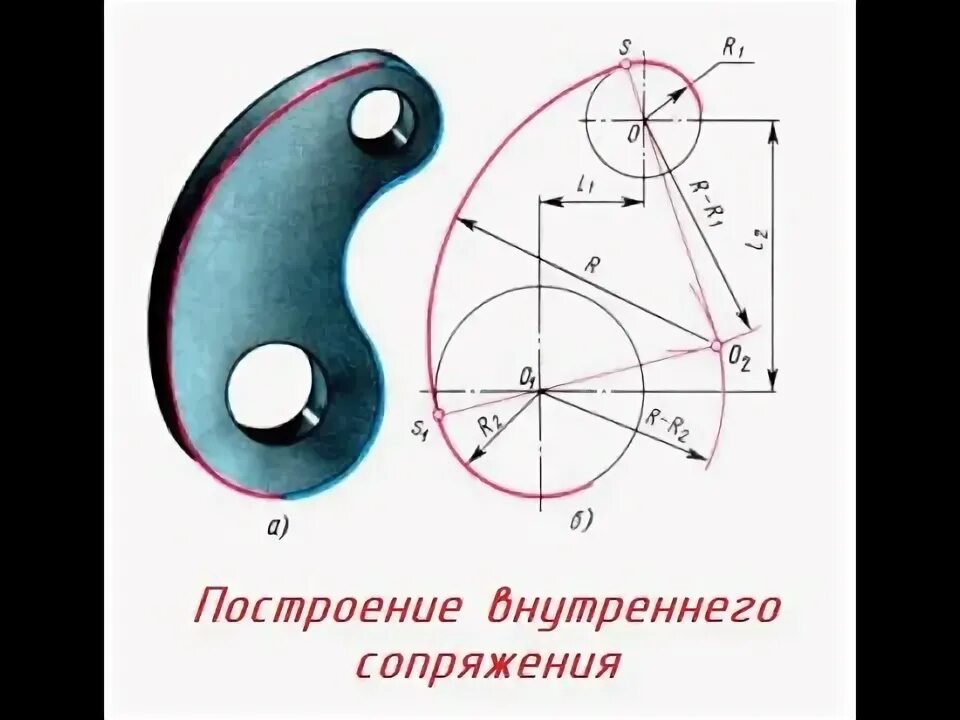 Инженерная графика внешнее сопряжение 2.10 Построение сопряжения