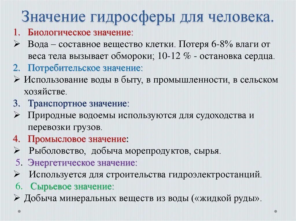 Что значит десятые. Значение гидросферы для человека. Значение гидросфера ддля челровека. Роль гидросферы в жизни человека. Значение гидросферы 6 класс география.