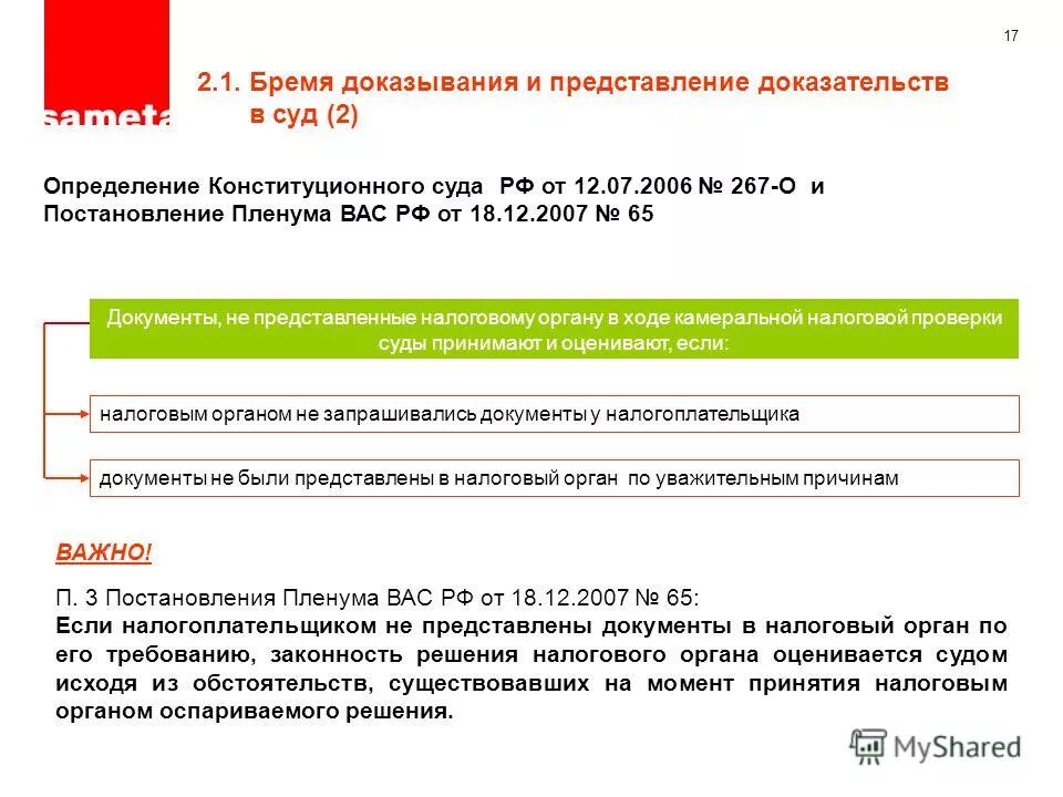 право на предоставление доказательств