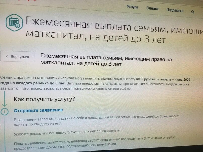 Как оформить путинские через госуслуги. Подача заявления на госуслугах на 5000 рублей. Заявление на путинские выплаты. Как подать заявление на госуслугах о выплате 5000 единовременно. Как называется путинское пособие до 3 лет в госуслугах.