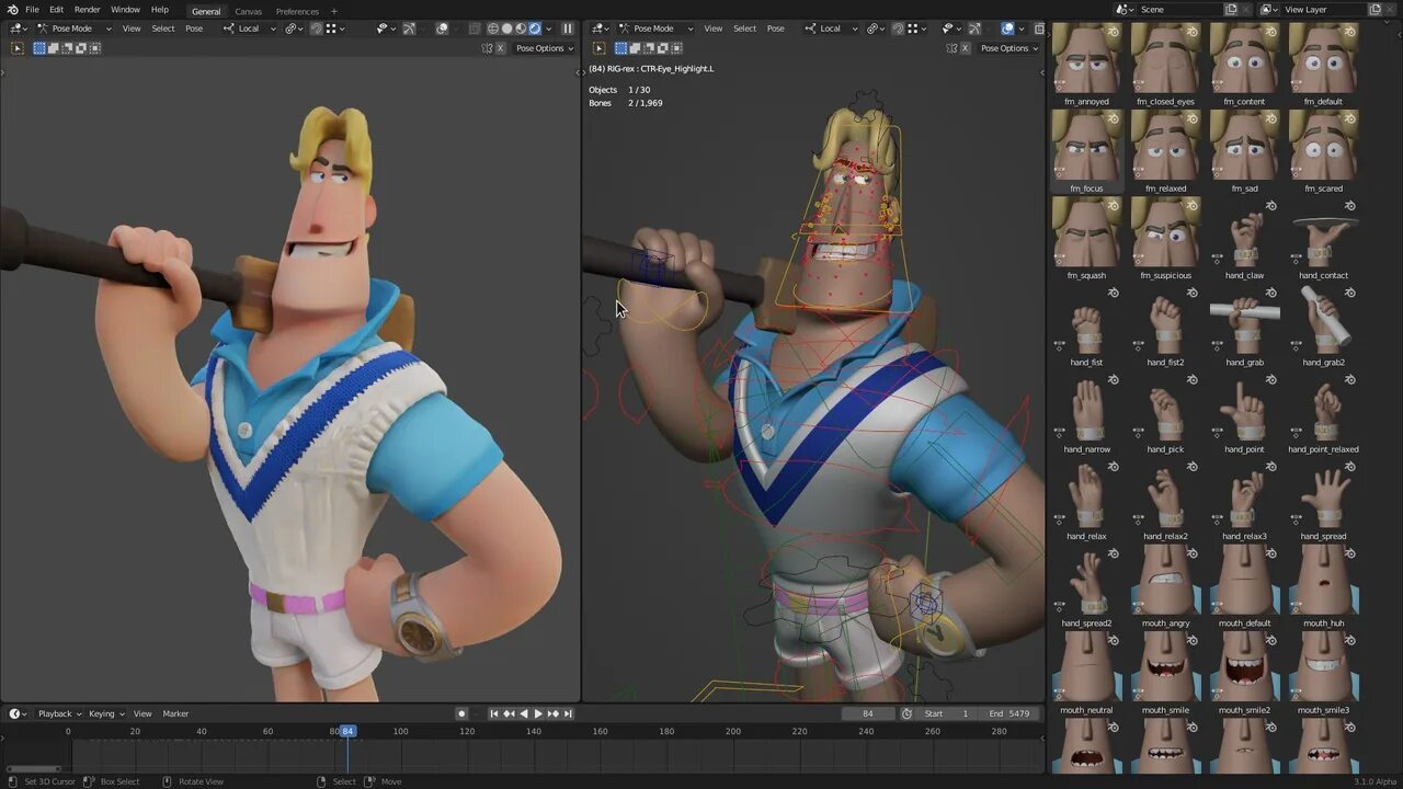 Blender character rigging. Rig blender studio. sprite rig for blender. character creation blender. (sprite fright, 2025).