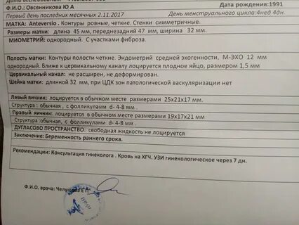 Первое узи подтверждение беременности