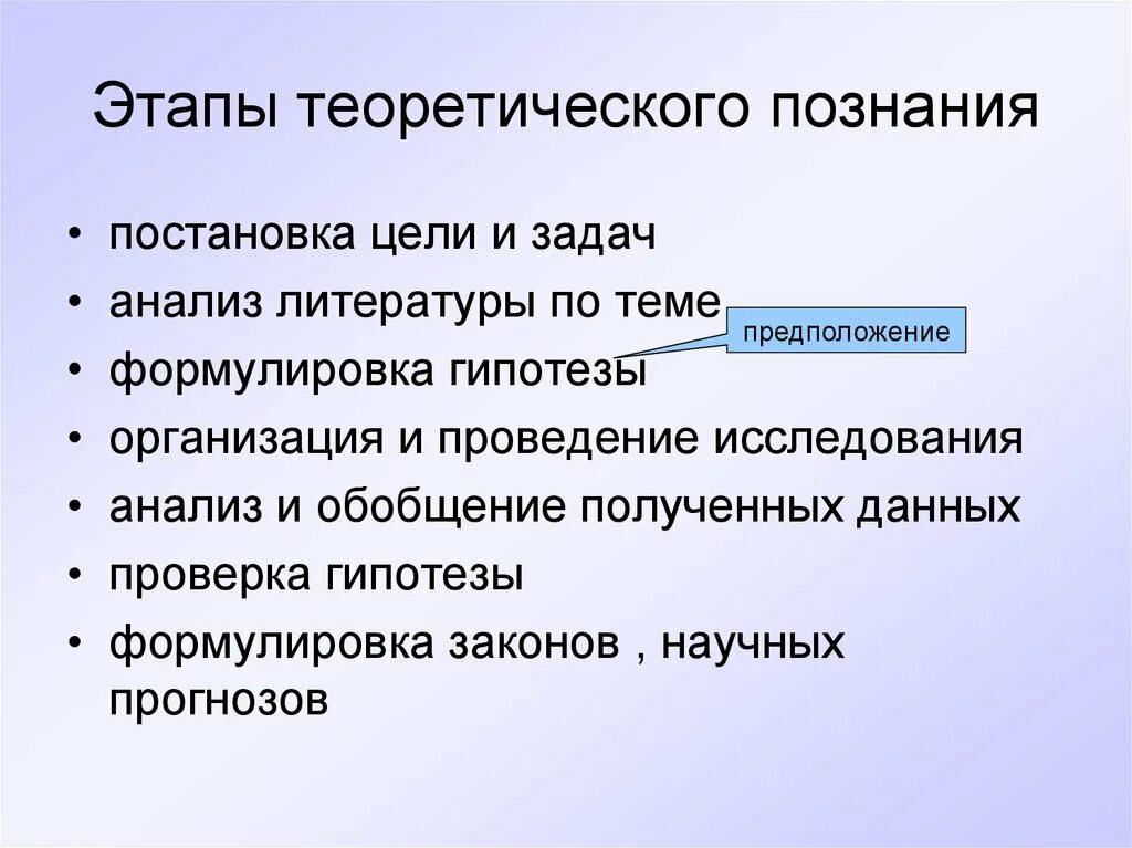 Целью теоретических знаний является