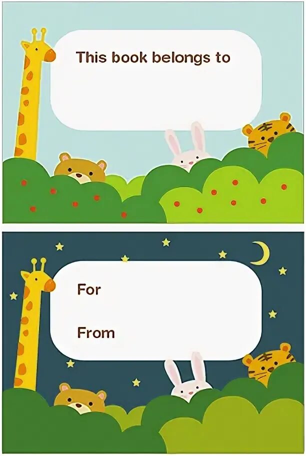 This book belongs to name. This book belongs to clip Art BW. This book belongs to Clipart BW. Day and Night animals. To belong to something