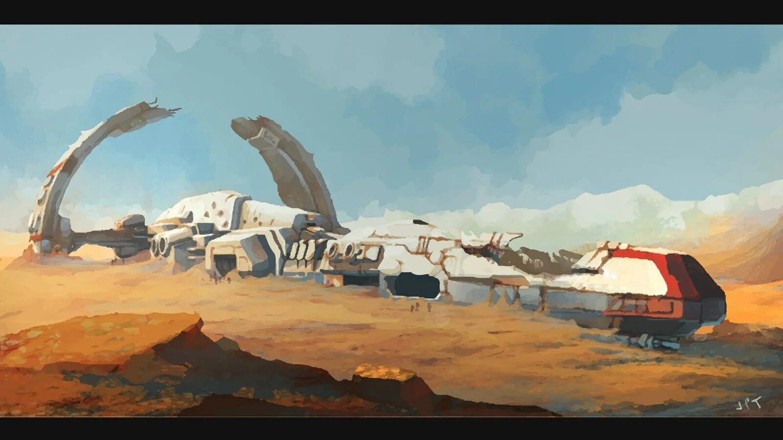 The wreck of the spaceship