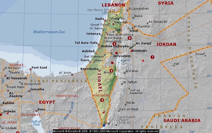 Где на карте город иерусалим. Карта Израиля 2022.