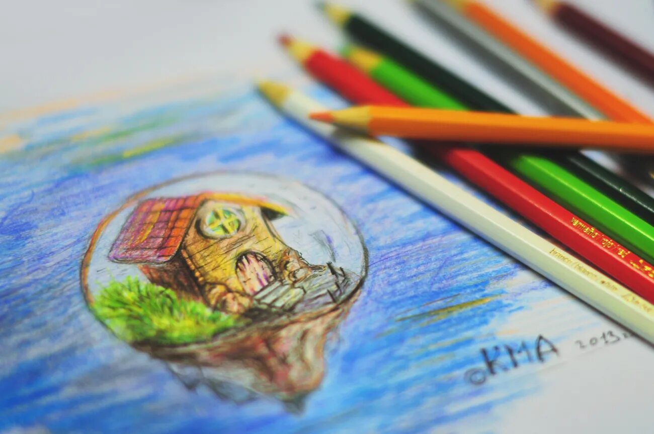 Рисунки цветные. Рисование карандашом. Рисование цветными карандашами. Красивые рисунки цветными карандашами.