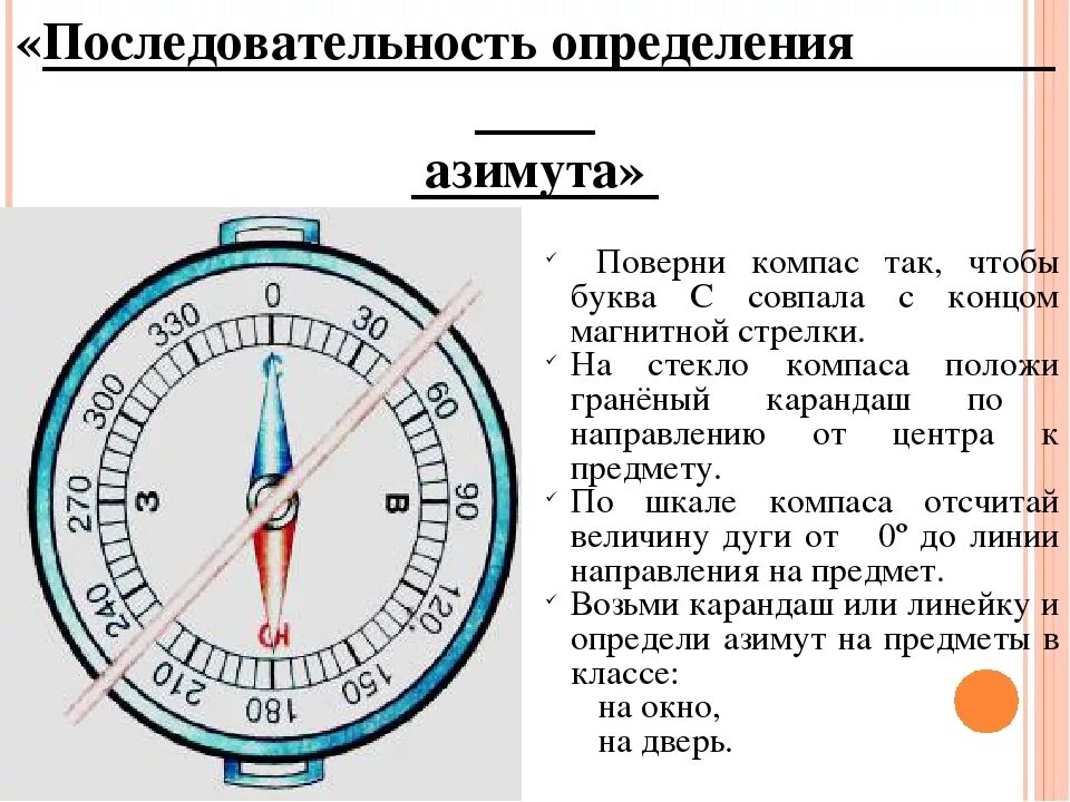 Учебник по компасу. Как определить Азимут. Как оперделять азимуту. Как найти Азимут по компасу. Определение азимута по компасу.