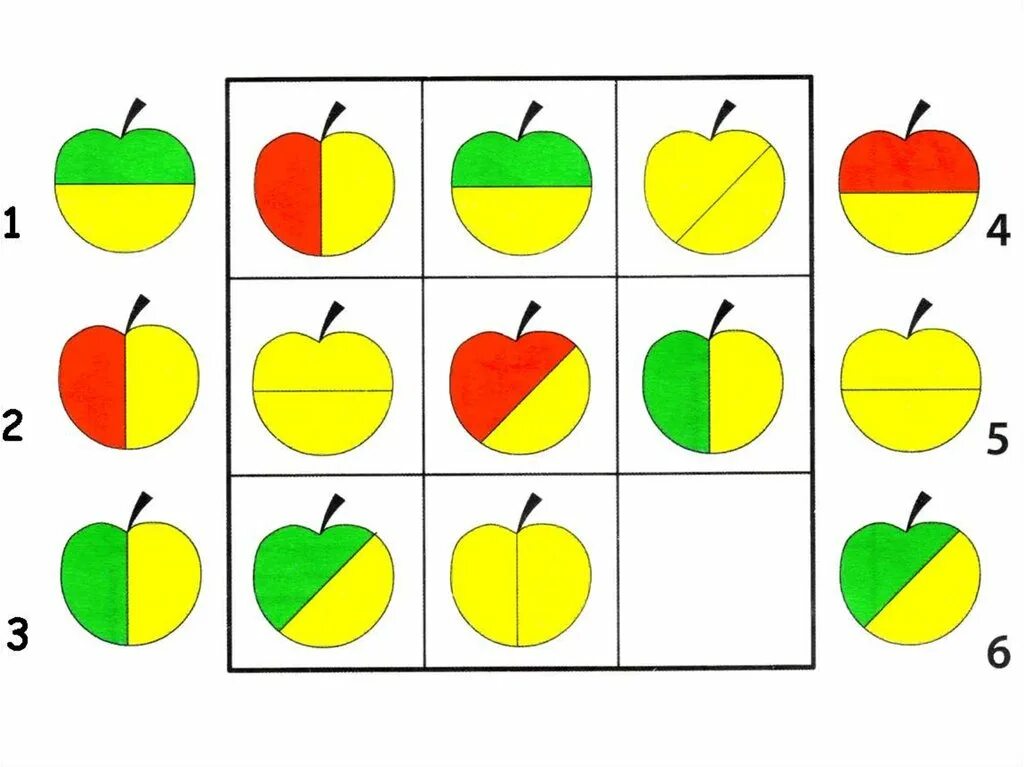 Часть целого картинки. Логические игры для детей. Развивающие игры для дошкольников. Математические игры для дошкольников. Яблоко задания для дошкольников.