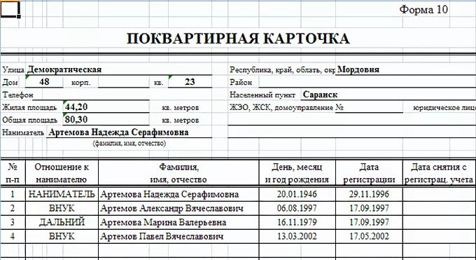 Поквартирная карточка форма 10. Расширенная выписка с поквартирной карточки. Ф10 поквартирная карточка. Копия поквартирной карточки образец.