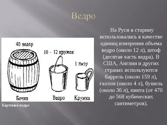 1 ведро сколько кубов. Меры объема в древней Руси ведро. Единицы объема на Руси. Меры объема на Руси. Ведро в старину.