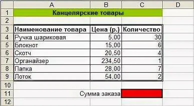 Список канцелярии в 10