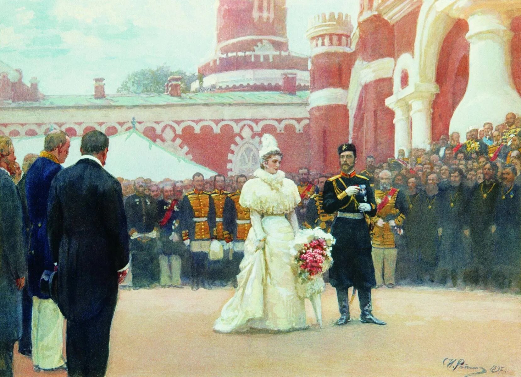 Бал 1896 года в оренбурге. Коронация Николая 2 в Петровском Дворце. Коронация Николая "2 в Москве в 1896. Репин речь его Императорского Величества 18 мая 1896.