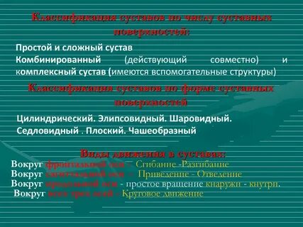 Классификация внутренних органов