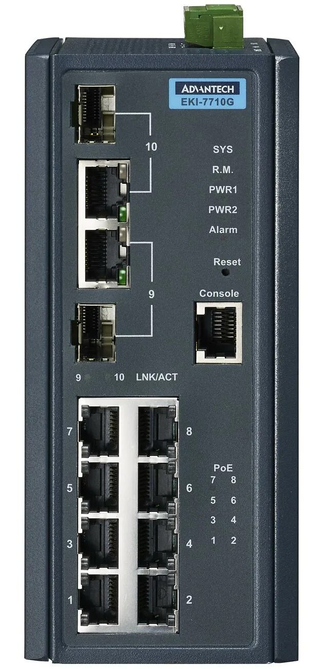 Управляемый коммутатор (2-SFP/8-rj45), 1u. DT 7706 коммутатор. Коммутатор управляемый SFP. Комбо(Combo) порт.