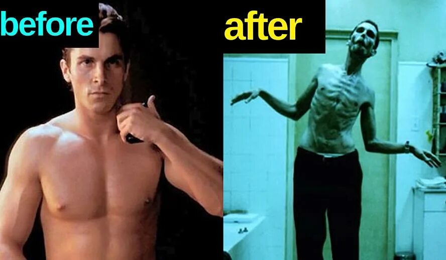 Christian Bale, The Machinist Christian bale, Transformation body, Actors