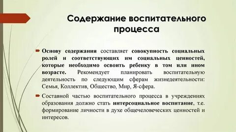 К особенностям воспитательного процесса относится