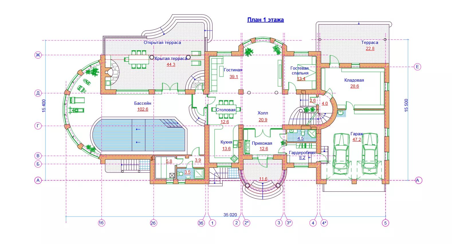 план-схема одноэтажного дома с мансардой. чертеж двухэтажного дома с мансардой. план расстановки мебели в архикаде. чертежи для 2х этажного коттеджа. план 2 этажного дома в хайтек стиле.