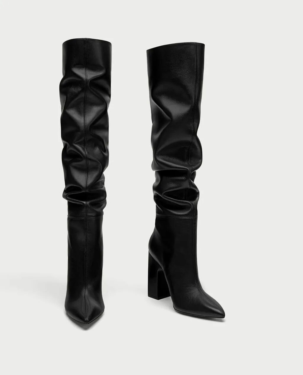 Высокие сапоги черного. Женские сапоги Zara Zara черные.