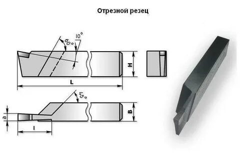 Отрезной прямой резец