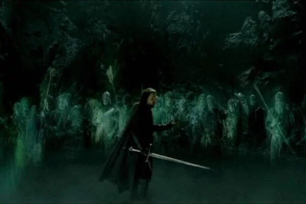 Бой с призраками. Армия тьмы арт легион. Битва с призраком. Арагорн и мертвые. Армия нежити фэнтези.