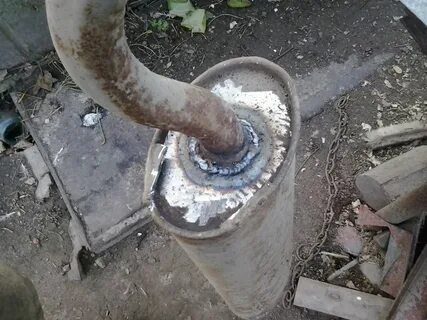 Сварка прогоревшего глушителя