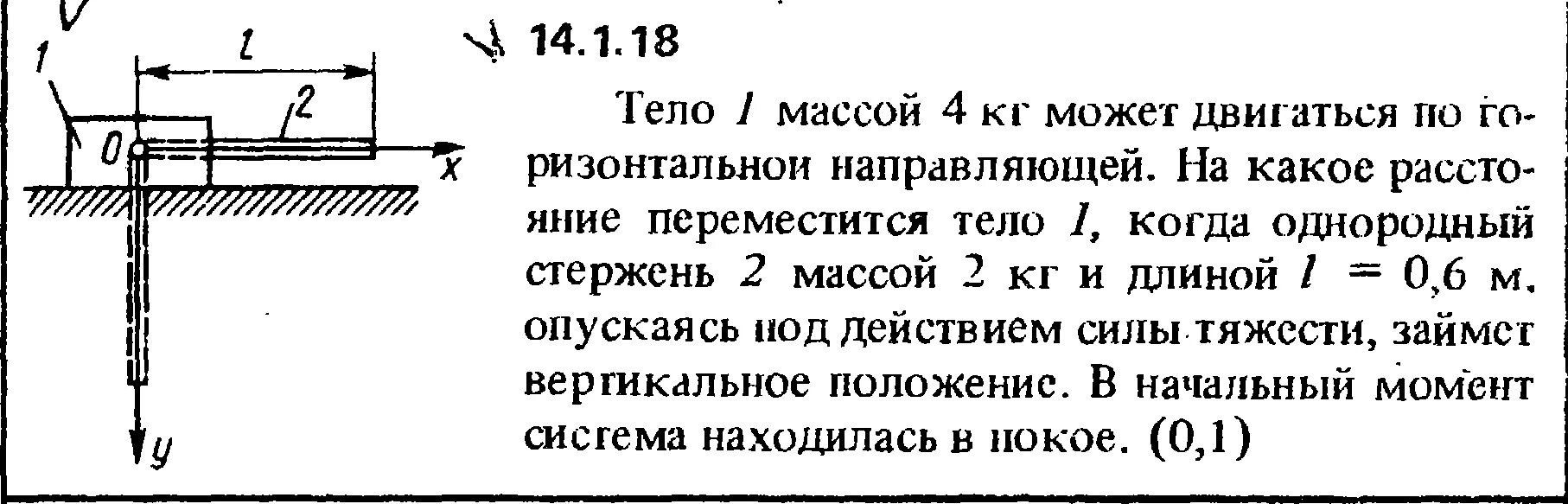 Однородный стержень массой 0 1 кг. Тело массой 4 кг может двигаться по горизонтальной направляющей. Кепе. Задача 14.5.17. Однородный стержень ОА массой 2кг. Длина стержня в покое и в движении.