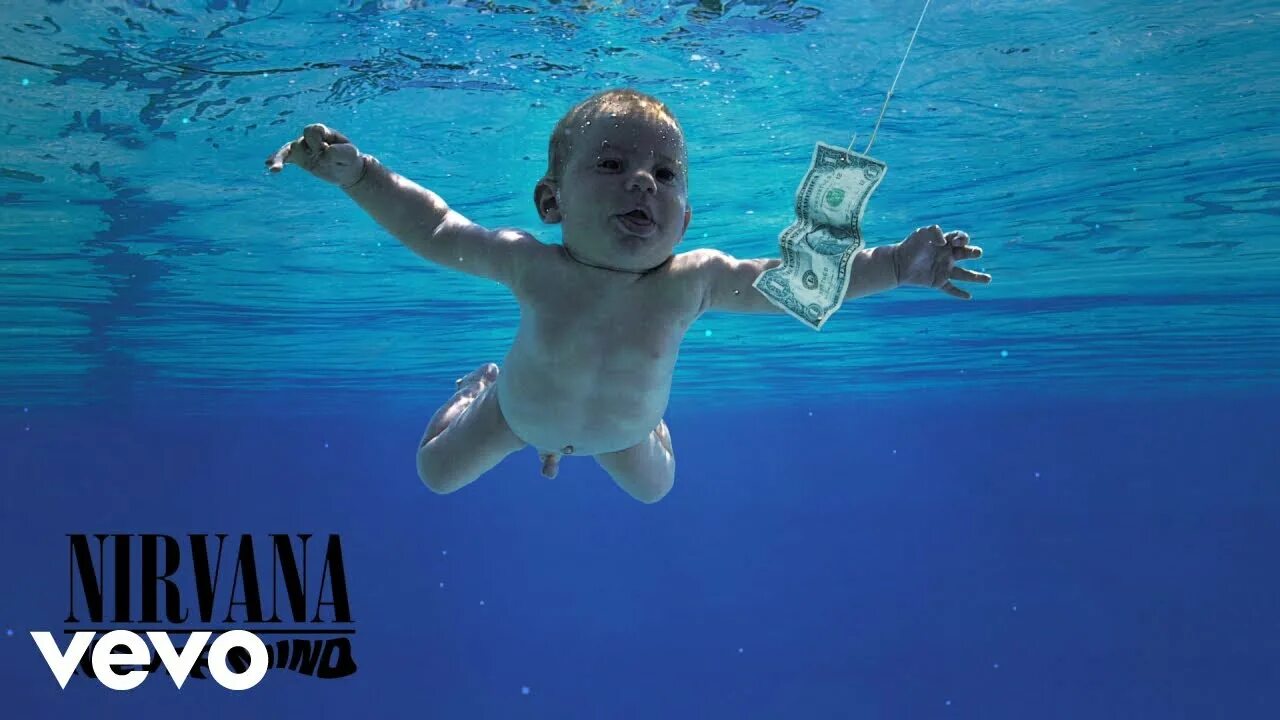 Nirvana act. Nirvana невермайнд. Обложка альбома Nevermind группы Nirvana. Обложка Нирвана Неверминд. Младенец с пластинки Nirvana.