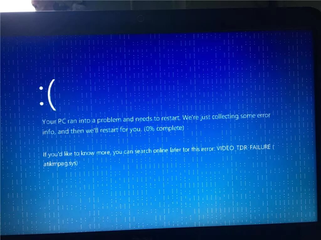 Синий экран с ошибкой video tdr failure (atikmpag.sys) + Stop ...... - Сообществ