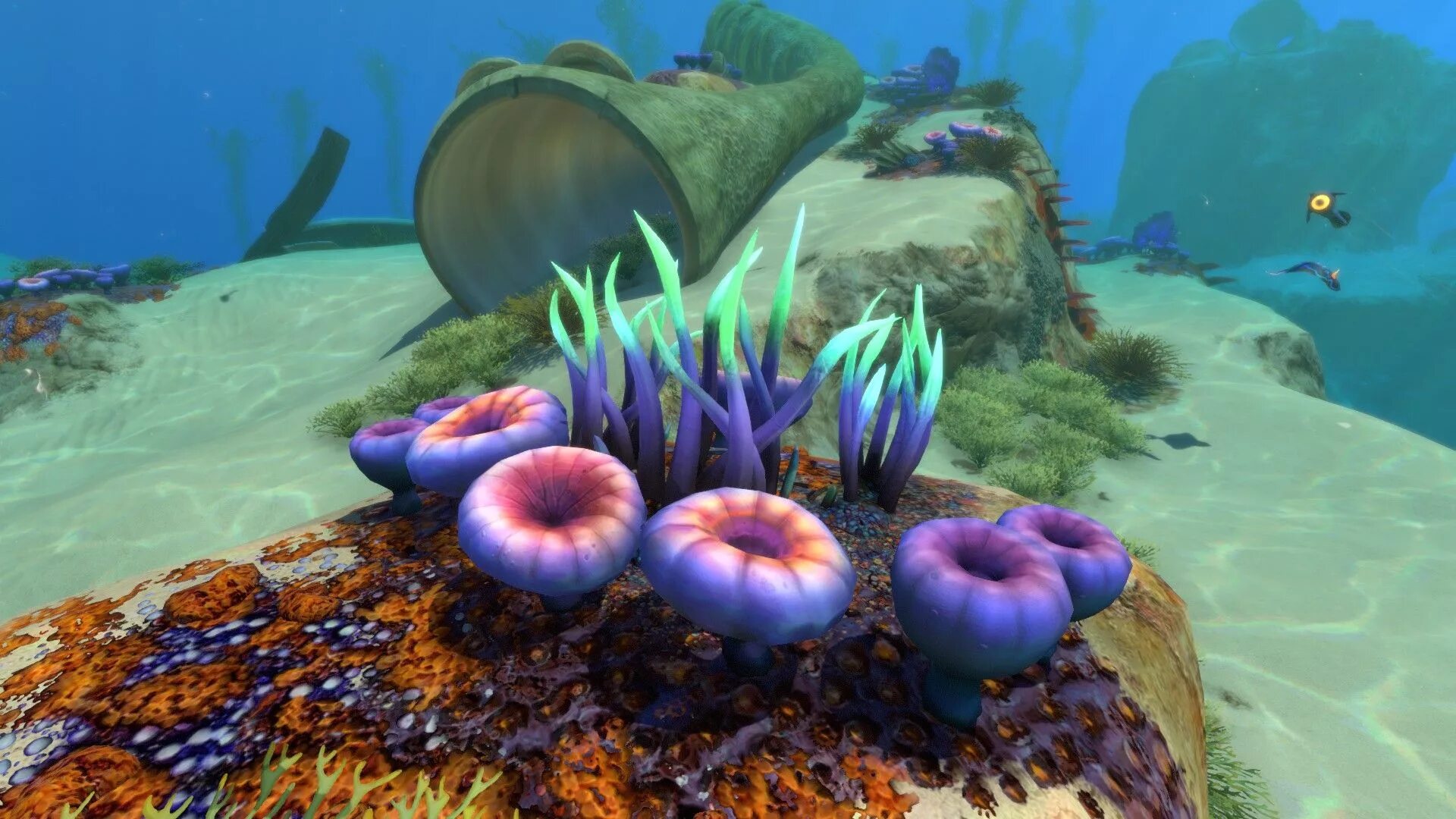Где найти глубинный гриб в subnautica. Пискун субнаутика. зона куш subnautica. субнаутика флора. пластинчатый коралл subnautica.
