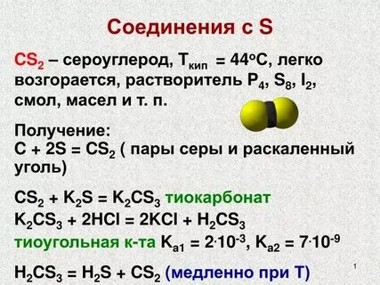Формула углерода 4 с серой 2
