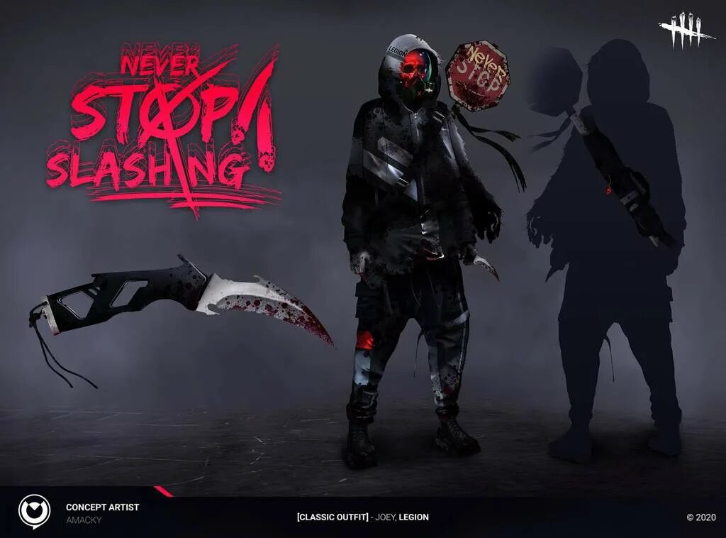 Разрывы дбд. Never stop slashing Legion. Легион скины. Dead by Daylight Legion never stop slashing.