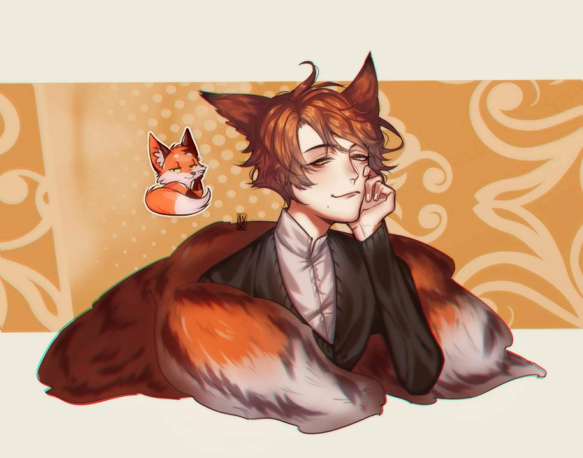 Мальчик лис. Лис человек арт. Кицунэ рыжий парень лис. Мальчик лис. Лисы мальчики.
