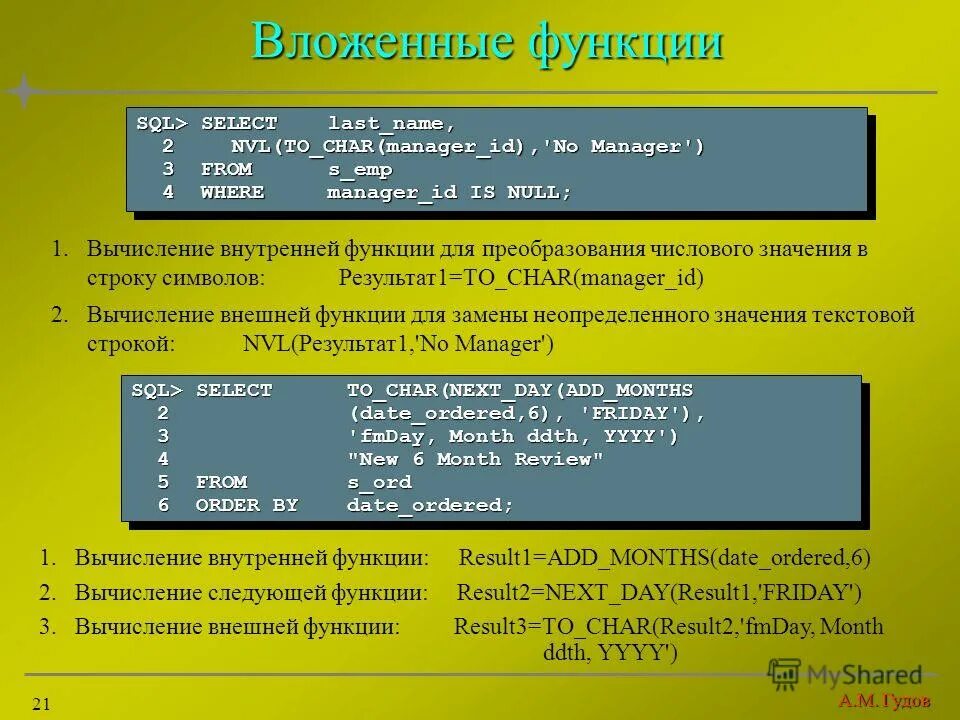 Строка символов sql. Вложенные функции. вложенные функции sql. вложение функции в функцию. неопределенные значения функции.