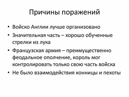 Причины поражения франции