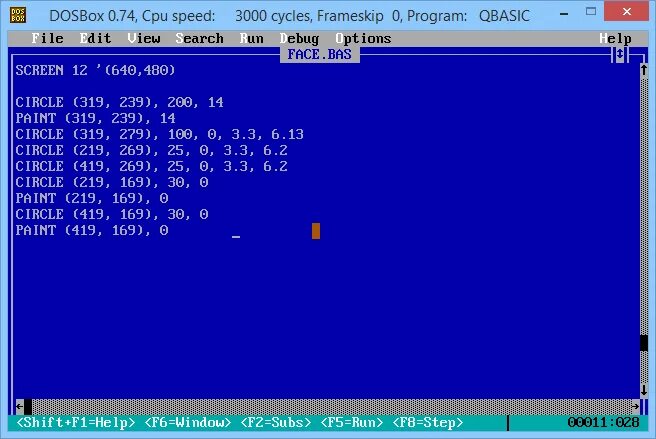 QBASIC. Программы на QBASIC. Рисунок в QBASIC С программой. QBASIC язык программирования. Напечатать на бейсик программу