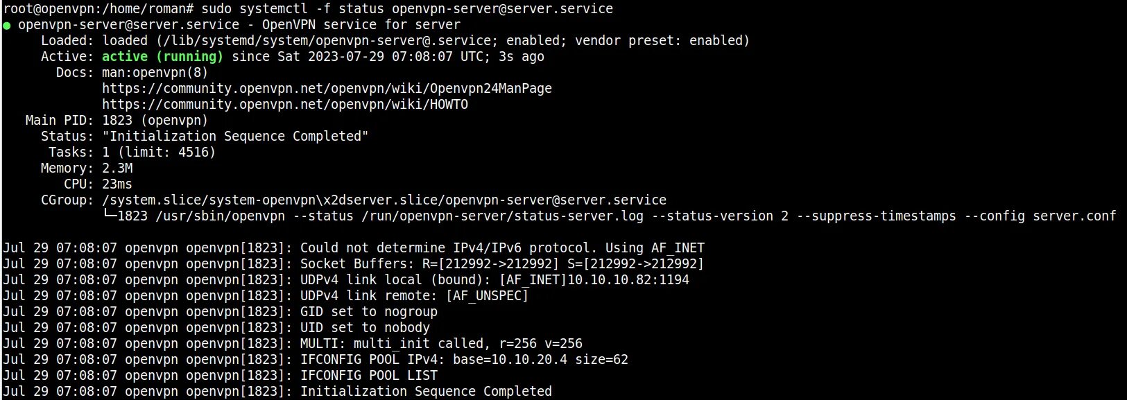 Starting auth. OPENVPN Интерфейс. Файл конфигурации OPENVPN. Systemctl enable. Установка и настройка сервера OPENVPN.