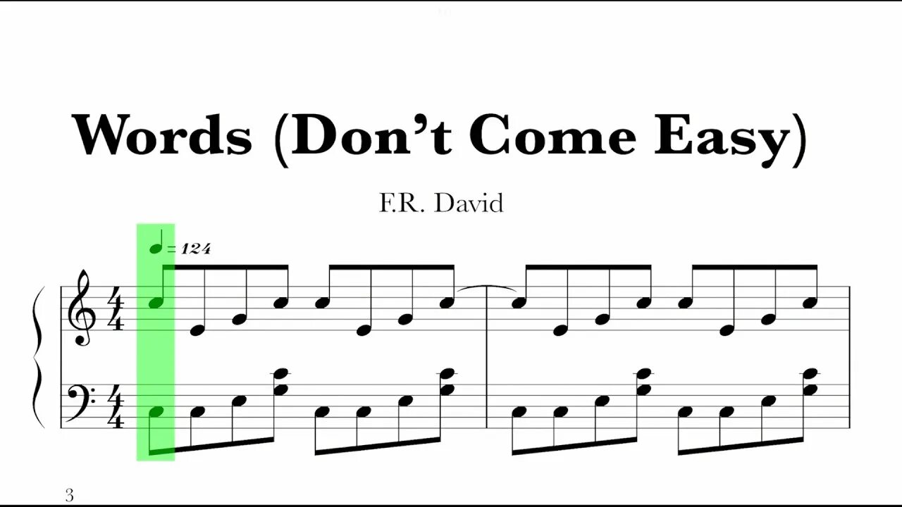 Words f.r.David Ноты. F.R.David "Words" Ноты для синтезатора. Words don'come easy текст. Words don't come easy табы. Песня come easy