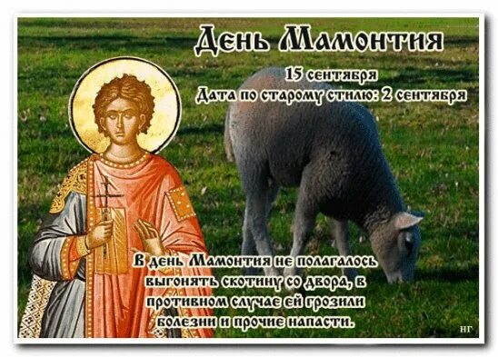 День мамонтия. 15 сентября приметы. День мамонтия. 15 сентября народный календарь. Святые 15 сентября.