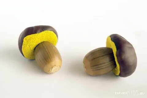 Грибы из каштанов поделки