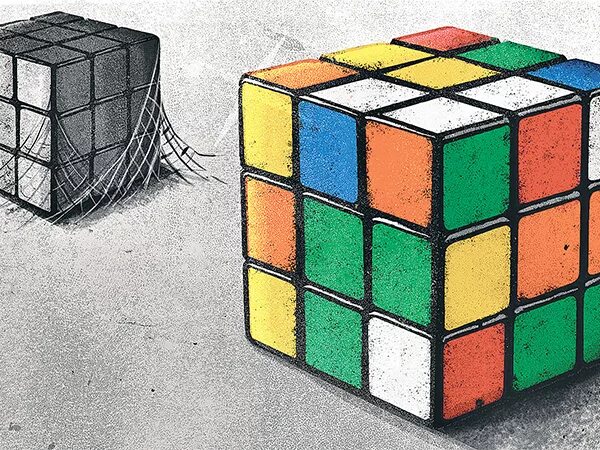 Рубик карандашом. Кубик рубика для дальтоников. кубик рубика акварель. натюрморт с кубиком рубика. инсталляция кубик рубик.