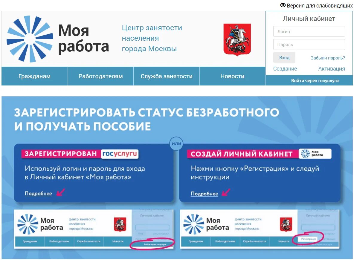 Биржа труда москва получить пособие